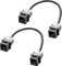 XMSJSIY câbles téléphoniques RJ11 CAT3 Keystone 6P4C femelle vers femelle Jack module connecteur câble adaptateur pour téléphone Fax ADSL - Modems DSL - 20 cm / 7.8in 2pcs