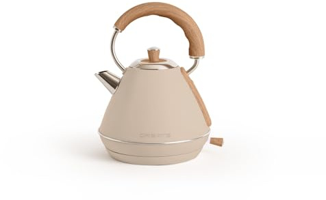 CREATE/KETTLE RETRO M/Hervidor de agua eléctrico arena/Ebullición rápida, capacidad 1l, apagado automático, filtrado anti-cal, autoapagado, indicador de nivel de agua, Ø17,2 cm, 1200 W
