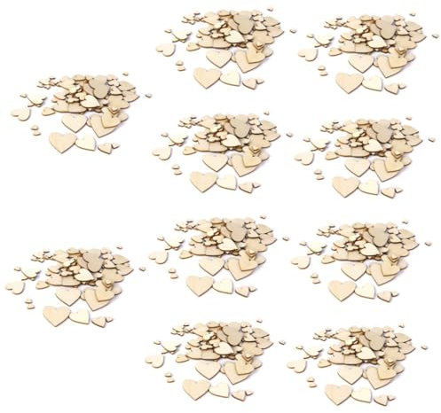 COHEALI 1000 Stk leere herzverzierungen für diy-handwerk dekorative Etiketten Ornament Handwerk madera Lipgloss-Etiketten holzdeko holzherzen Einfache Holzscheiben Kernholzscheiben Bambus