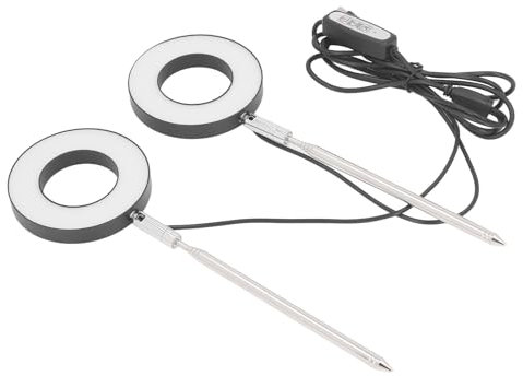 aqxreight Anneau de Lumière de Croissance avec Synchronisation 2H 4H 8H, intensité Réglable 20 LED, Matériau ABS pour Plantes en Pot D'intérieur, Anneaux Lumineux à Spectre Complet