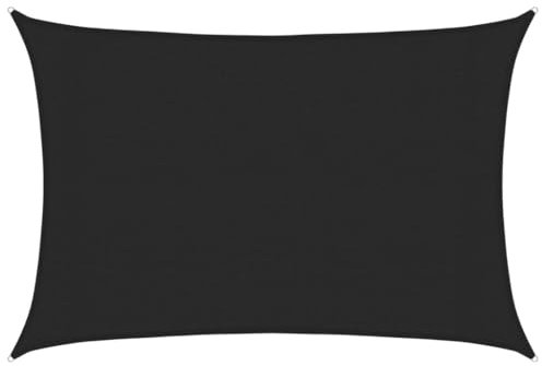 Prato & Giardino, Soggiorno all'aperto, Ombrelloni e ombrelloni da esterni Tenda parasole Vela 160 g/m² Nero 3x4 m HDPE
