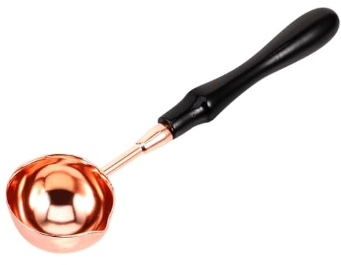 STOBOK Siegelwachslöffel Mit Holzgriff Tragbarer Wachssiegellöffel Ergonomisch Klein Leicht Wachsschmelzlöffel Für Wachssiegel Und Stempel Zubehör Für Persönliches Basteln Und Kreative Geschenkideen