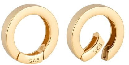 PH PandaHall 2 Stück 925 Sterling Silber Federverschluss Gold Federring Verschluss 14mm Feder O Ringe Runder Karabinerhaken Schnappclip Für Die Herstellung von Halsketten Und Schmuck