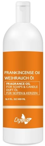 Crysalis Frankincense Fragrance Oil for Candle Making, Soap Making, Wax Melts, Difusores & DIY Crafts – Larga duración – 500 ml