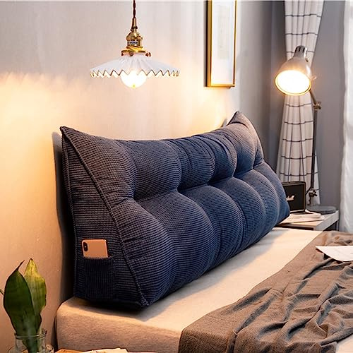 Almohada de cuña de lectura tamaño king con forma de triángulo, cojín lumbar para cama y sofá, 80 x 50 cm, perfecto para leer y relajarse, cojín de cabecero