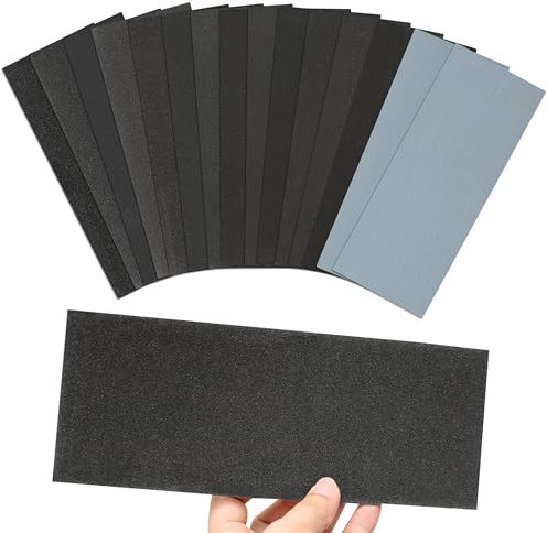 TENTHPEO Sandpaper 80 to 3000 Grits, 60 Sheets Wet and Dry Sandpaper for Cars Sanding, Metals, Walls, Wood Furniture, Glass Polishing, Sand Paper 9x3.6 Inch