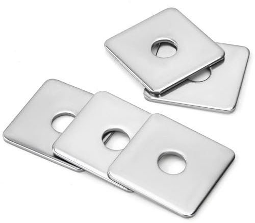 Vierkantplatte Unterlegscheiben, Rechteckige Unterlegscheibe mit Rundloch, Quadrat Platte Unterlegscheiben Flach Pad Abstandshalter Dichtung für 8mm Bolzen/Muttern M8x30x2mm (5er Pack)