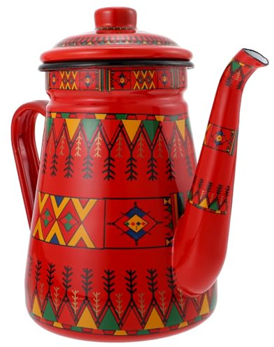 WEKADRIN Caffettiera Smaltata da 1,2l per Bollitura Acqua, Pentola Smaltata per Fornelli a Gas e Induzione, Bollitore per Tè e Vin Brulé, Contenitore per Uso Domestico in Cucina