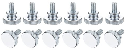 PATIKIL Tornillos De Mano Estriados M6 X 10mm 12Pcs Tornillos Metricos Con Cabeza Estriada Y Empuñadura De Hombro Para Fijar Montajes De TV Y Monitores