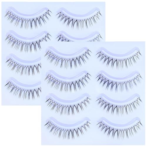 Short Eyelashes 2 Pack Short Eyelashes Natural Look, Artificial Natural Look, Pre-Shaped for All-Day Comfort