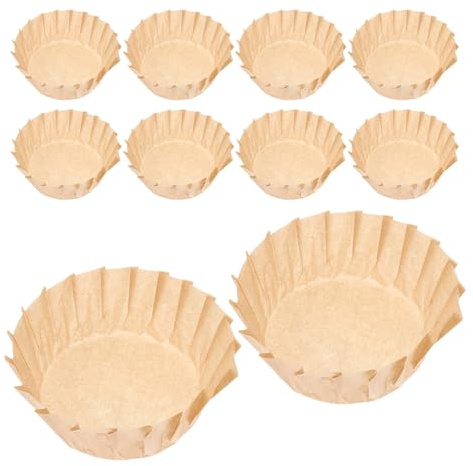 Mikikit 50 Piezas de Revestimiento de Papel Antiadherente Desechable para Freidora de Aire, para Muffins y Cheesecakes