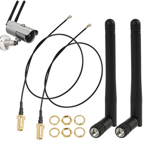 2er-Pack M.2 WLAN Antenne 2,4 GHz 5 GHz 5,8 GHz 3 dBi MIMO RP-SMA-Stecker+ 2 x 30 cm NGFF IPEX auf RP-SMA Kabel, für M.2 NGFF WLAN Adapter Laptop Mini PC, SMA Antenne