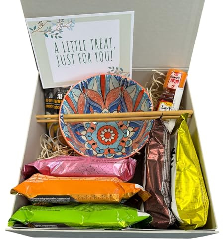 Japanese HK Demae Ramen Gift Hamper Set – Instant Noodles Bundle with Ceramic Bowl, Chopsticks, Chilli Oil & Milk Tea – Japanese Oriental Food Gift