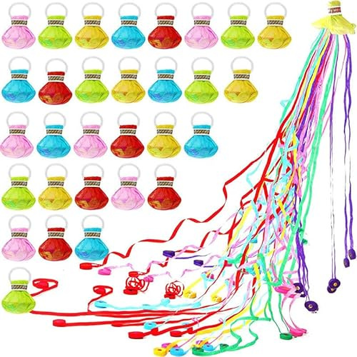 ZGHQHCDRH 30 Stück Wurf Luftschlangen Werfen Streamer Luftschlangen Hand Werfen Konfetti für Geburtstag Hochzeit Weihnachten Karneval (Farbenfroh)
