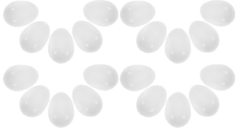 TOYZFRIENDY 22 Pièces Oeufs Artificiels Réalistes Simulation de Coquille D'œuf en Plastique Blanc Texture Mate Naturelle pour Canaris et Perruches pour Nichoirs et Cages à Oiseaux