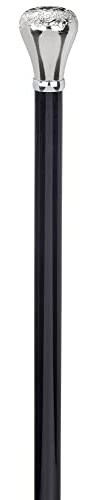 Gehstock Frackstock SILVER mit ziseliertem Chromknauf, 94 cm