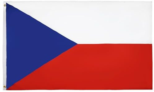 AZ FLAG Bandera República Checa 90x60 cm Checa Poliéster Ligero 2 Ojales | Uso interior Enseña Česko costuras dobles y bordes reforzados con ojales metálicos