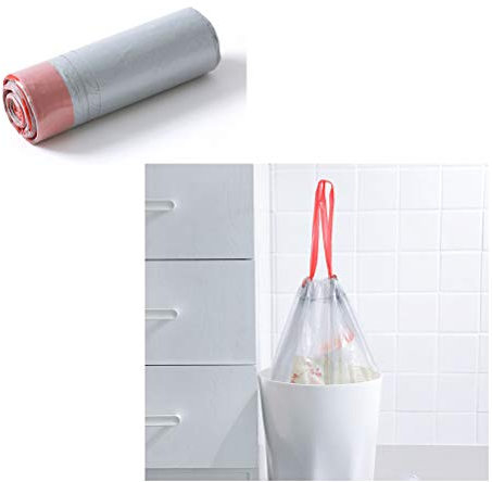 Sacs À Ordures De 4 Gallons, Petits Sacs Poubelle À Cordon Solide, pour Cuisine, Salle De Bain, Chambre, Maison, Bureau, Poubelles,Rouge,15pcs