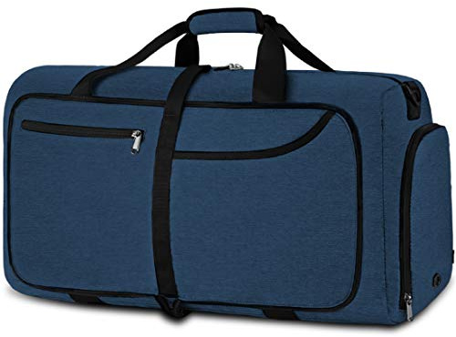 NEWHEY Reisetasche Groß 40L 65L 80L 100L 120L Faltbare Reisetaschen Leichte Sporttasche für männer mit Schuhfach für Weekender Herren Damen Duffel Taschen Schwarz
