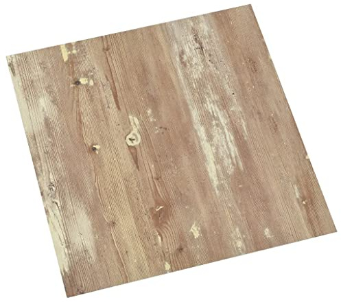 vidaXL 55x Lamas para Suelo Autoadhesivas Baldosa Azulejo Salón Antiestático Ignífugo Impermeable Antideslizante PVC 5,11 m² Marrón