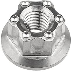 Cfty Sicherungsmutter Titan-Hex-Flanschmuttern Ti M6 M8 M10 M12 M14 M16 Nussschrauben Bolzen for Motorrad Fahrrad Fahrrad Zubehör Fahrrad(Titanium,M6)
