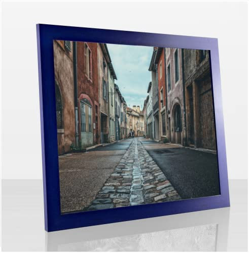 Orion Deluxe Bilderrahmen Posterrahmen 98x33 cm Puzzlerahmen Dunkelblau Gewischt Kunstglas Klar Hintergrund Weiss