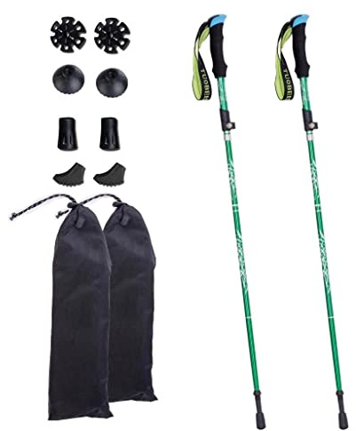 Moxilyn Teleskop-Trekkingstöcke Ultraleichte, Faltbare, stoßfeste, rutschfeste Wanderstöcke, verstellbar von 36–130 cm und Verschluss für Trekking-Konditionierung