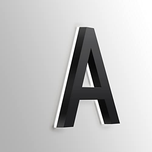 Numero Civico A LED, Numeri Civici Retroilluminati A LED, Numero Civico Illuminato Nero In Acciaio Inossidabile Per Esterno, Cortile, Strada, Luce Bianca,8 Pollici,8