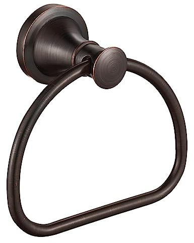 WOLIBEER Bronze Towel Ring,Bathroom Hand Towel Holder,Oil Rubbed Towel Hanger Wall Mount Farmhouse Towel Rack Rustic Bath Accessories Half Round