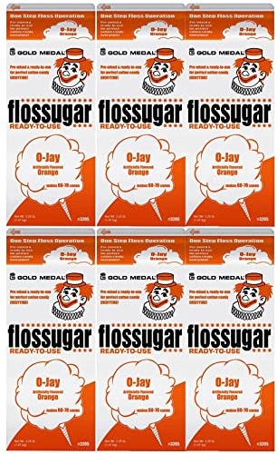 BeeQ BOX - (Pack of 6) O - Joy Orange Cotton Candy Flossugar 1/2 Gallon Cartons