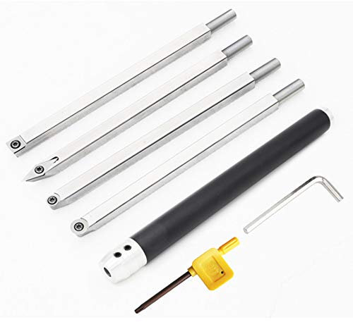 BomDog Drehmeißel, Drehmeißel Für Holz, Hartmetalleinsatz, Schraubenschlüssel, Fräser, Griff Aus Aluminiumlegierung, Holzbearbeitungswerkzeug, Drehmeißel, 4-Teiliges Set