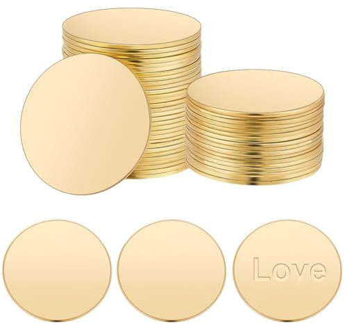 PH PandaHall 100 Stück Messing Gravurrohlinge Rund 15mm | Blanko Metallstanzrohlinge Stanzrohlinge Platte Gravurrohlinge Stempel Tag Für Laser Rohlinge Schmuck Bastelmodelle