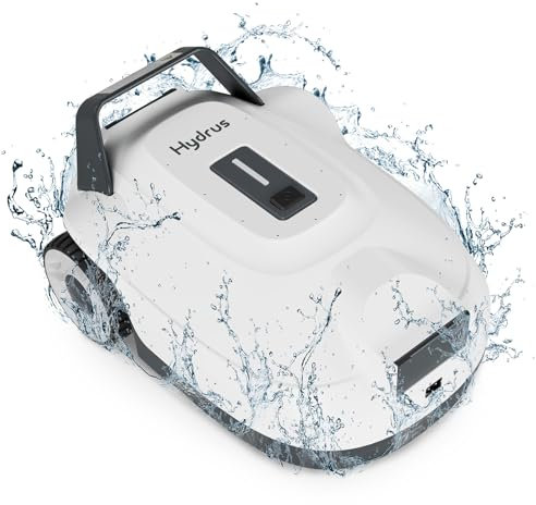 Hydrus Pool Vacuum for above Ground, Cordless Robot Pool Vacuum Cleaner with Powerful Suction, 100Mins Long Run Time, Automatic Rechargeable Swimming Pool Vacuum for Inground Pool Depth of 8.2Ft