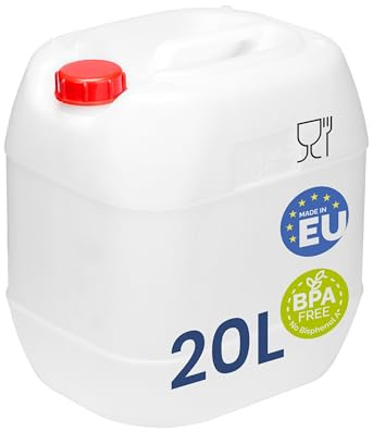 Garronda Garrafa Agua sin BPA Bidon 20 litros Seguro para Alimentos Depósito de Agua Camping Accesorios Garrafas Deposito Camper Blanco GD-0082