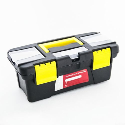Zilimontt Tragbare zweischichtige Kunststoff-Werkzeugbox, Schraubbox, Aufbewahrungsboxen, 25,4 cm Kapazität, um verschiedene Werkzeuge und Komponenten effektiv zu organisieren (inklusive einer Schicht