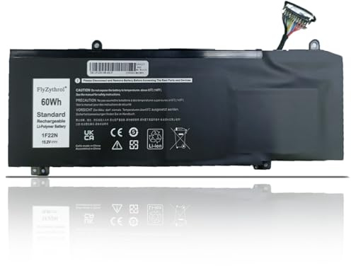 FlyZythrol 60Wh 1F22N Laptop battery Compatible With Dell M15 M17 R1 P79F P37E G7 7590 7790 P40E G5 15 5590 5590-D2783W D2743B D2865B D2863W P82F series P37E001 01F22N JJPFK 0JJPFK 6YV0V 8622M