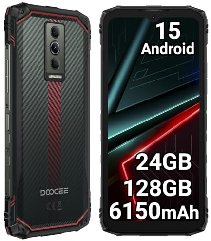 DOOGEE Blade 10 Energy Telefono Indistruttibile, Sottile 10.7mm, Android 15 Rugged Smartphone, 24GB+128GB/2TB, Batteria 6150mAh, 6.56 HD+90Hz, Fotocamera 16MP, IP68/IP69K, 4G Dual SIM/GPS/Face ID/NFC