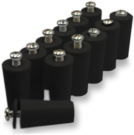 Topes Persianas Negro | de 40mm para para Persianas Enrollables. Fabricados en PVC, |Pack de 12 Unidades| Cada Tope de Persiana Negro Incluye Todo lo Necesario para su Montaje.