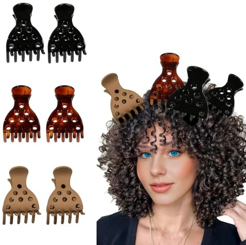 BelleVive 6 pezzi fermagli volumizzanti per capelli ricci, fermagli a artiglio per volume e radici, sollevatori di radice per ricci elastici, multicolore, unisex, adulti