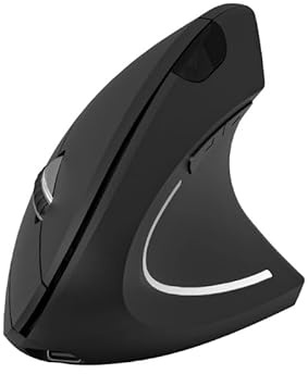 Watio Wave Souris Optique - Souris Ergonomique Verticale avec Design Double, Connexion sans Fil, Batterie Rechargeable, Couleur Noire et Grand Confort