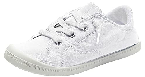 HOOUDO Zapatillas Caminar Mujer Zapatillas Fascitis Plantar Zapatos Deportivos Zapatos Destalonados Casual Blancas Y Negras Blancas