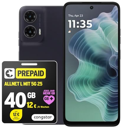 congstar Prepaid Bundle Prepaid L mit Motorola Moto G35 5G 128GB, schwarz