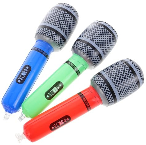 Beaupretty Microphone Gonflable Décoration de Fête Musicale pour Garçon Fille Accessoire de Déguisement Rock pour Parties à Thème et Photos