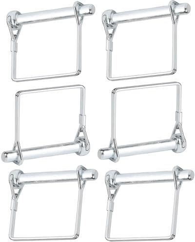 8x65 mm Pasador de seguridad, 6 unidades pasador de acoplamiento, pasadores rectangulares cuadrados, pernos de seguridad, de tubo con cierre de bloqueo, para remolques de granja, granja