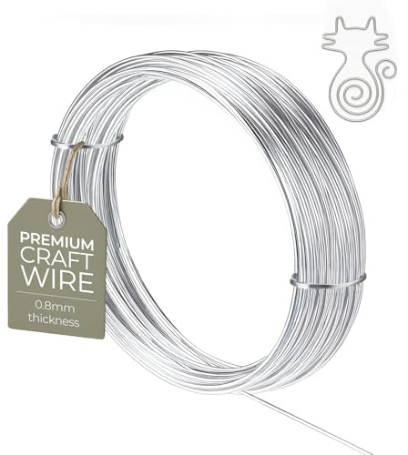 Jewellery Wire 0.8mm 20 Gauge - Thin Craft Wire, 10m Aluminium Wires | Tiaras, hair vines, filigree, chainmaille, needle felting, suncatchers, dreamcatchers, name art, tree of life pendants