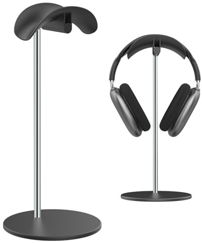 SHUOSUO Support pour Casque, Porte pour Headset de Bureau avec Base en Aluminium, Compatible avec AirPods Max, Beats, Bose, B&O, Sony, Sennheiser, Gaming (Noir)