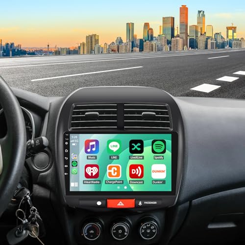 4+64G Android 14 Autoradio Navi für Mitsubishi ASX 2010–2017 mit Carplay Android Auto, 10 Zoll Touchscreen Auto Player Radio GPS Navigation Head Unit mit WLAN Bluetooth FM SWC Mirror Link