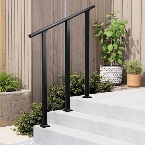 Barandillas para escaleras exteriores Barandillas duraderas con diseño ajustable para diferentes alturas (100cm/39.4in)