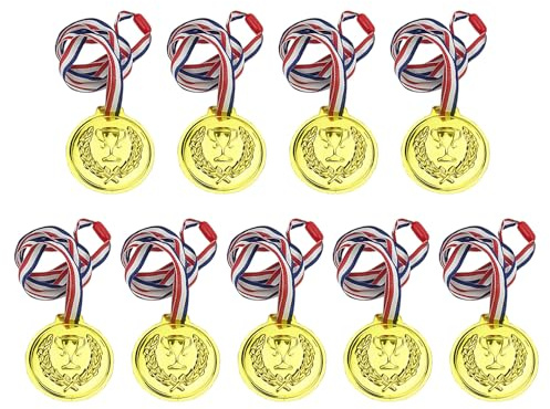 ATBUSS 9 Stück Goldene Medaillen, Gedenkmedaillen Für Die Spiele, Gedruckte Medaillen Für Trophäen Und Wettkampfzubehör, Geeignet Für Sportspiele Und Spiele.