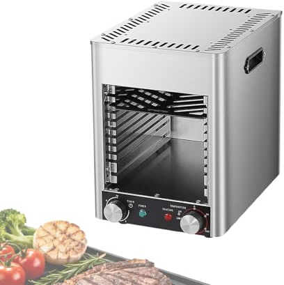 SIEEOUR Asador De Carne Para Interior, Parrilla Eléctrica Sin Humo Con Temporizador Automático, Asador Eléctrico De Sobremesa, Temperatura Máxima De 800 ℃, Para Carnívoros